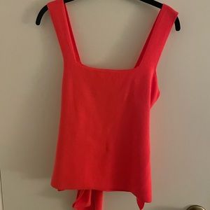 Anthropology bright orange/ red knit tank